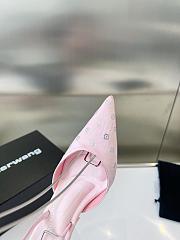 Fortok Alexander Wand Delphine Crystal-embellished Pink Slingback Pumps in Satin - 6