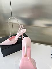Fortok Alexander Wand Delphine Crystal-embellished Pink Slingback Pumps in Satin - 5