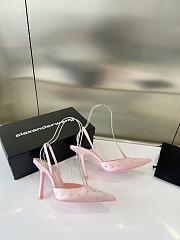 Fortok Alexander Wand Delphine Crystal-embellished Pink Slingback Pumps in Satin - 3