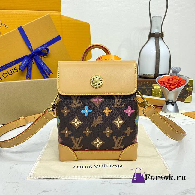 Fortok Louis Vuitton Nano Steamer Bag Brown Monogram Craggy Canvas M83429 15x18x7cm - 1