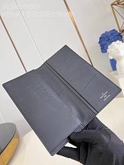 Fortok Louis Vuitton Brazza Wallet Black Crocodile Skin Ostrich Leather M84668 10x19x2cm - 6