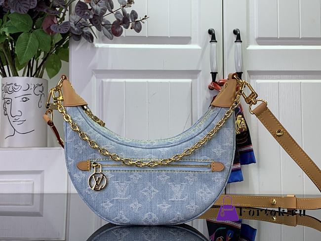 Fortok Louis Vuitton Loop Bag Monogram Sky Blue Denim M24846 23x13x6cm - 1