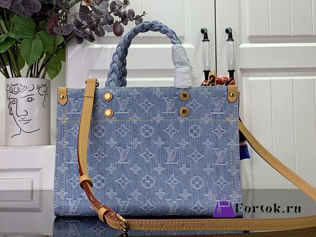 Fortok Louis Vuitton Let Go PM Bag Sky Blue Denim M24897 28x23x10.5cm - 1