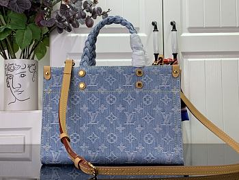 Fortok Louis Vuitton Let Go PM Bag Sky Blue Denim M24897 28x23x10.5cm