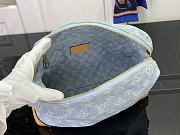 Fortok Louis Vuitton Pochette Cosmetic Bag Sky Blue Denim M24317 27x18x9cm - 4