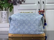 Fortok Louis Vuitton Pochette Cosmetic Bag Sky Blue Denim M24317 27x18x9cm - 3