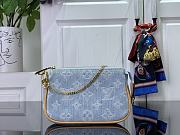 Fortok Louis Vuitton Mini Pochette Accessoires Bag Sky Blue Denim M82960 15.5x10.5x4cm - 1