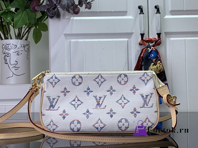 Fortok Louis Vuitton Pochette Accessories Bag Multicolor White M40712 23x13x4cm - 1