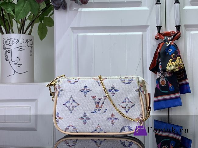 Fortok Louis Vuitton Mini Pochette Accessoires Bag Multicolor White M82960 15.5x10.5x4cm - 1