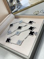 Fortok Van Cleef & Arpels Vintage Alhambra Bracelet, 5 Motifs Silver & Black - 1