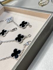Fortok Van Cleef & Arpels Vintage Alhambra Bracelet, 5 Motifs Silver & Black - 3