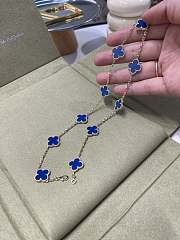 Fortok Van Cleef & Arpels Blue Agate Ten Flower Necklace  - 5