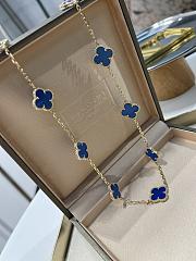 Fortok Van Cleef & Arpels Blue Agate Ten Flower Necklace  - 3