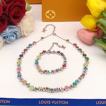 Fortok Louis Vuitton Monogram Party Necklack and Bracelet Set 