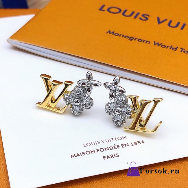 Fortok Louis Vuitton Gold and Silver Matching Earrings LED0130 - 1