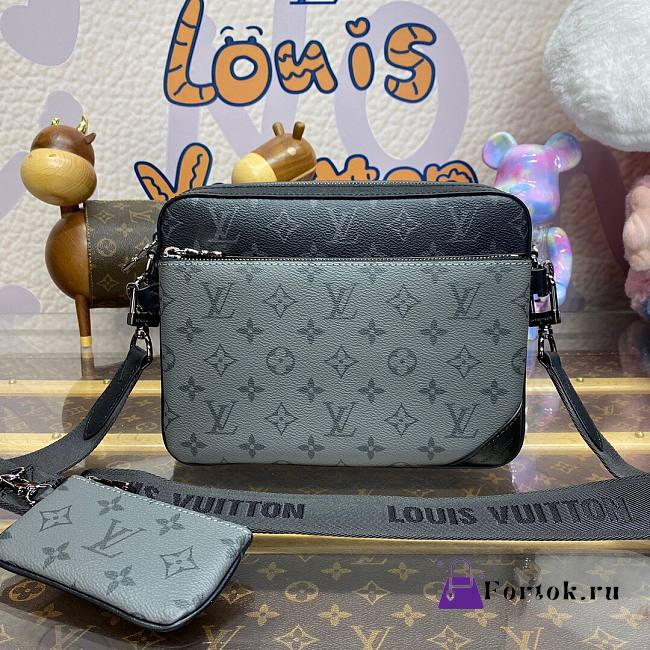 Fortok Louis Vuitton Trio Messenger Black Monogram Eclipse Canvas & Monogram Eclipse Reverse M69443 25x18.5x7cm  - 1