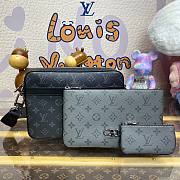 Fortok Louis Vuitton Trio Messenger Black Monogram Eclipse Canvas & Monogram Eclipse Reverse M69443 25x18.5x7cm  - 4