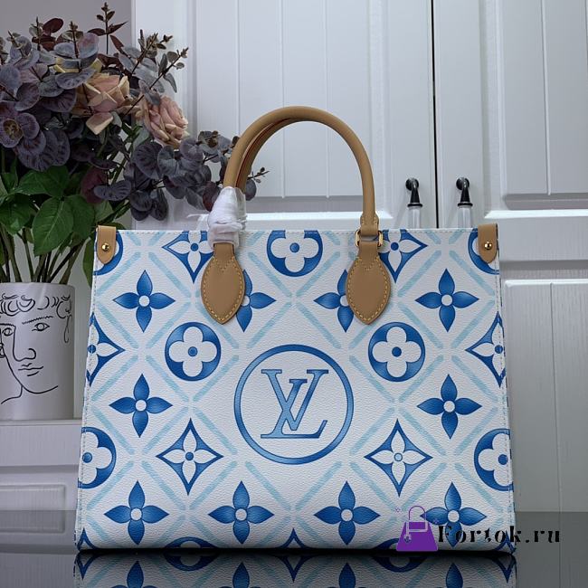 Fortok Louis Vuitton OnTheGo MM Bag Lagoon Blue M11262 35x27x14cm - 1