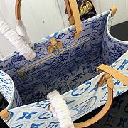 Fortok Louis Vuitton OnTheGo MM Bag Lagoon Blue M11262 35x27x14cm - 4
