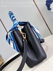Fortok Louis Vuitton Capucines BB Bag Black and Sailing Style Scarf M48865 27x18x9cm - 2