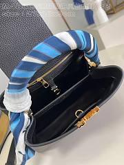 Fortok Louis Vuitton Capucines BB Bag Black and Sailing Style Scarf M48865 27x18x9cm - 3