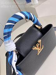 Fortok Louis Vuitton Capucines BB Bag Black and Sailing Style Scarf M48865 27x18x9cm - 4
