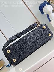 Fortok Louis Vuitton Capucines BB Bag Black and Sailing Style Scarf M48865 27x18x9cm - 6