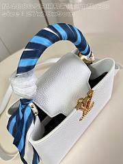 Fortok Louis Vuitton Capucines BB Bag White and Sailing Style Scarf M48865 27x18x9cm - 2