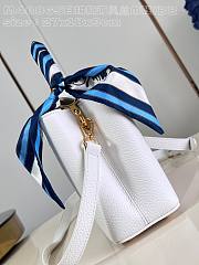 Fortok Louis Vuitton Capucines BB Bag White and Sailing Style Scarf M48865 27x18x9cm - 4