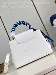 Fortok Louis Vuitton Capucines BB Bag White and Sailing Style Scarf M48865 27x18x9cm - 5