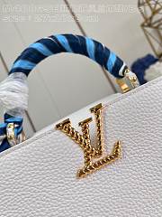 Fortok Louis Vuitton Capucines BB Bag White and Sailing Style Scarf M48865 27x18x9cm - 6