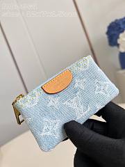 Fortok Louis Vuitton Key Pouch Light Blue Denim M82961 12x7x1.5cm - 6