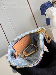 Fortok Louis Vuitton Key Pouch Light Blue Denim M82961 12x7x1.5cm - 4