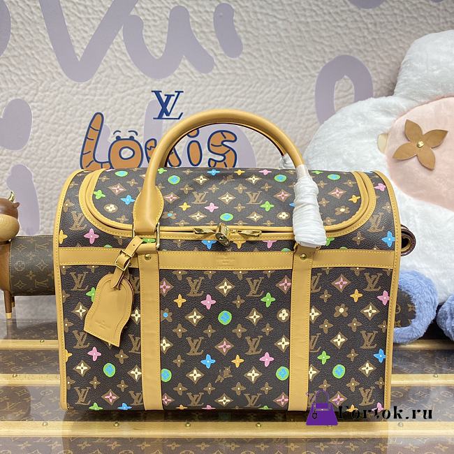 Fortok Louis Vuitton Dog Bag Brown Monogram Craggy Coated Canvas M47066 44x32x23cm - 1