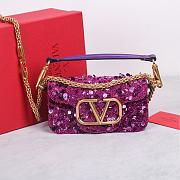 Fortok Valentino Garavani Loco Glitter Bag Purple 19x10.5x5cm - 1