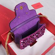 Fortok Valentino Garavani Loco Glitter Bag Purple 19x10.5x5cm - 2