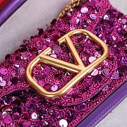 Fortok Valentino Garavani Loco Glitter Bag Purple 19x10.5x5cm - 5