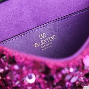 Fortok Valentino Garavani Loco Glitter Bag Purple 19x10.5x5cm - 6