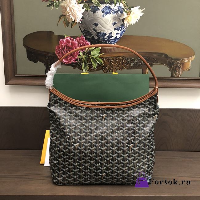 Fortok Goyard Bohème Hobo Bag Black & Brown 33x42x27cm - 1