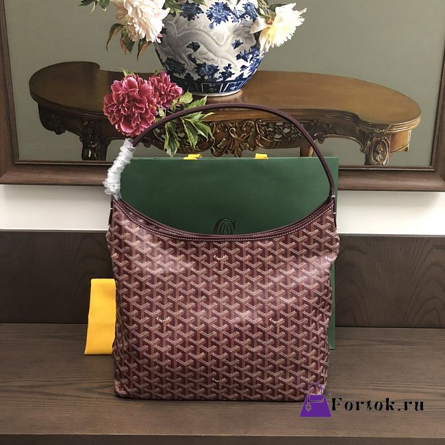 Fortok Goyard Bohème Hobo Bag Burgundy 33x42x27cm - 1