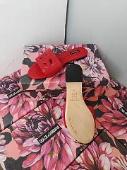 Fortok Dolce & Gabbana Red Leather Cut Out Flat Slides - 6