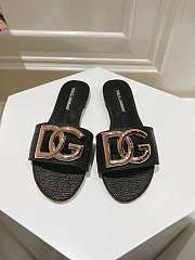 Fortok Dolce & Gabbana DG Buckle Hollow Slippers Black - 1