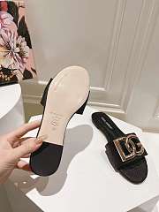 Fortok Dolce & Gabbana DG Buckle Hollow Slippers Black - 4