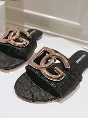 Fortok Dolce & Gabbana DG Buckle Hollow Slippers Black - 2