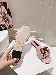 Fortok Dolce & Gabbana DG Buckle Hollow Slippers Pink - 4