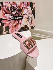 Fortok Dolce & Gabbana DG Buckle Hollow Slippers Pink - 3