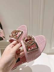 Fortok Dolce & Gabbana DG Buckle Hollow Slippers Pink - 2