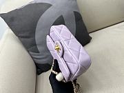 Fortok Chanel Mini Flap Bag Lambskin, Imitation Pearls & Gold-Tone Metal Pink 11.5×17×5cm - 2