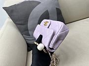 Fortok Chanel Mini Flap Bag Lambskin, Imitation Pearls & Gold-Tone Metal Pink 11.5×17×5cm - 3