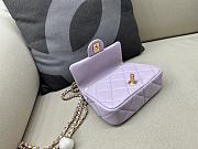 Fortok Chanel Mini Flap Bag Lambskin, Imitation Pearls & Gold-Tone Metal Pink 11.5×17×5cm - 4